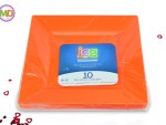 Platos Neón Cuadrados 9.5 pulg x10 Importados