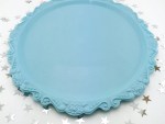 Bandeja Vintage Plástica Azul Redonda